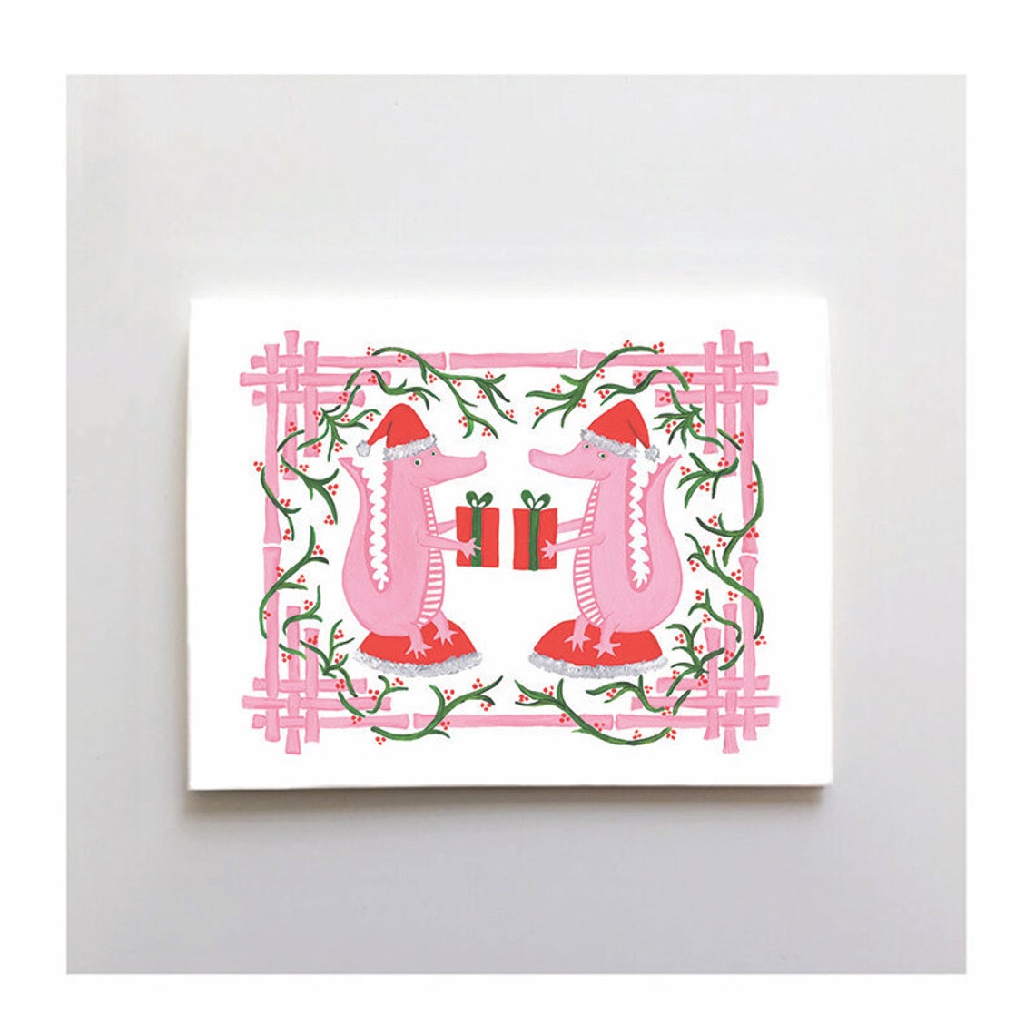 Willa Heart Garland & Gator Greeting Card