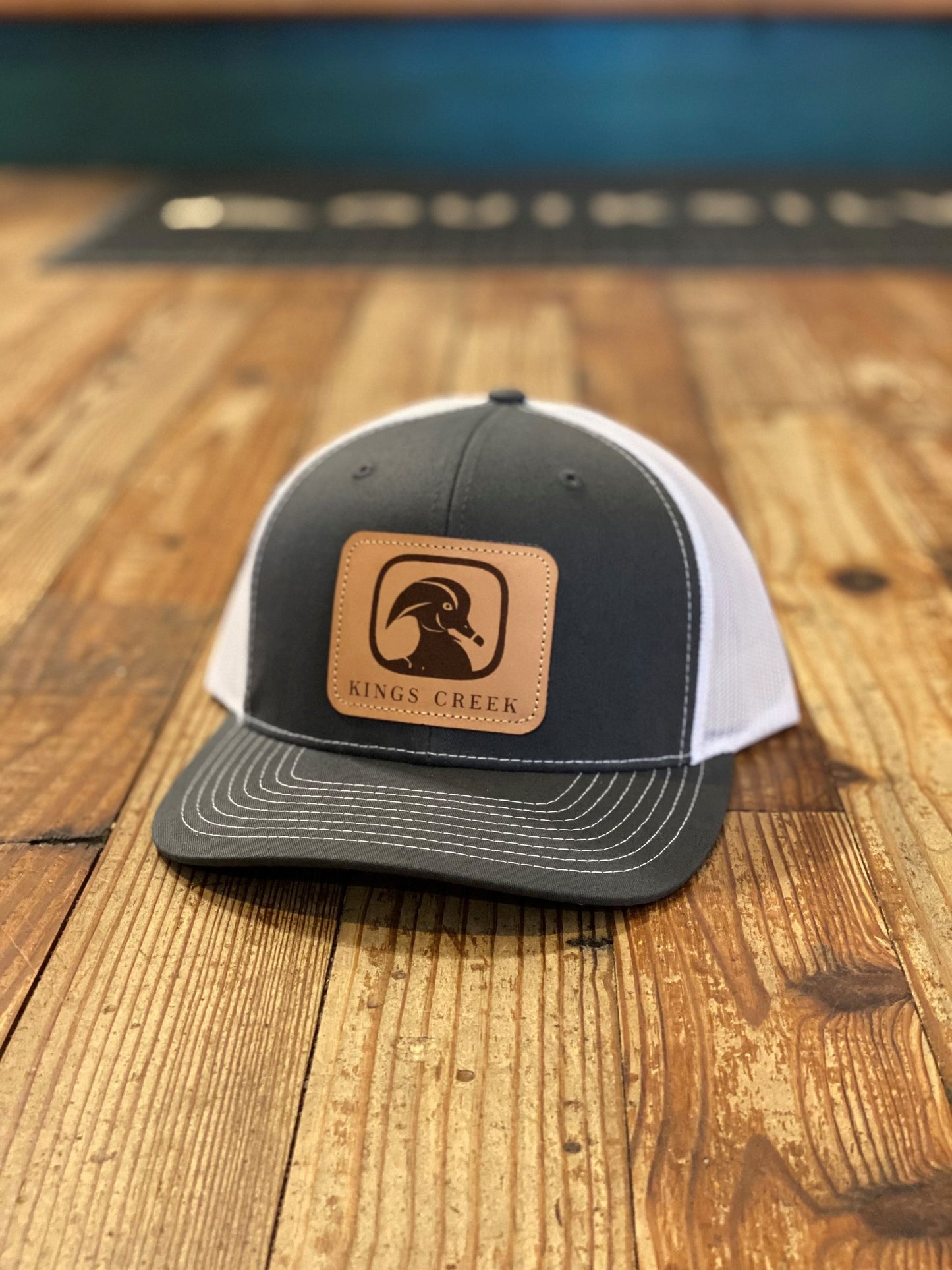 Kings Creek Charcoal Leather Patch Hat