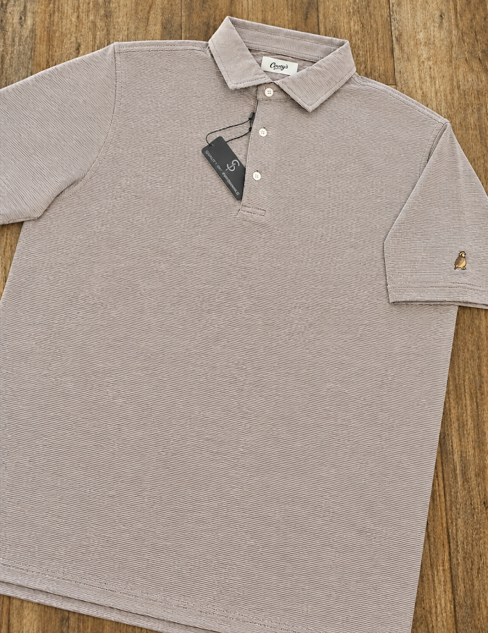 Covey's The Tombfield Polo, Khaki/ White