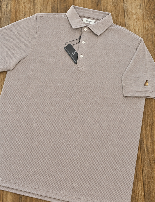 Covey's The Tombfield Polo, Khaki/ White