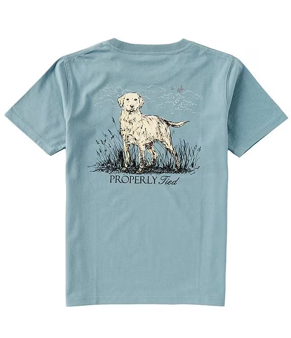 Properly Tied Boys SS Labrador Steel Blue