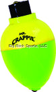 Mr. Crappie Rattlin Pear FLoats 1-1/4" Yellow/Green