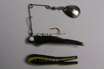 Betts 023ST-24N Spin Split Tail Lure, 2", 1/8 oz, Black/Yellow Stripes