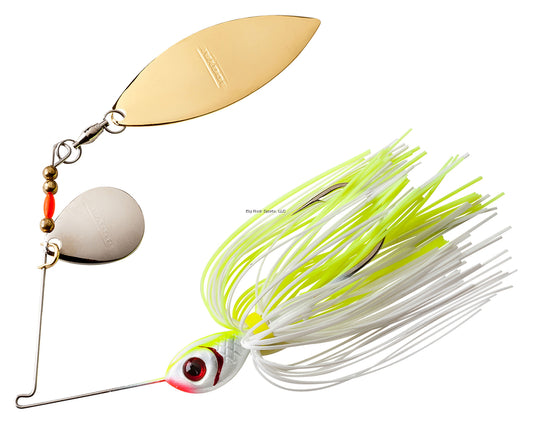 Booyah BYBT38616 Tandem Blade Spinnerbait, 3/8 oz, White Chartreuse