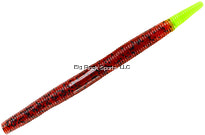Yum Dinger Soft Plastic Worm 5", Carolina Pumpkin/Chartreuse,8/Bag