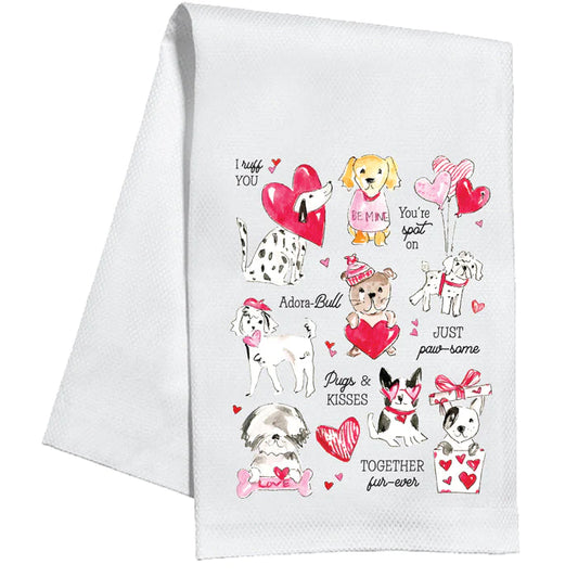 Valentine’s Dogs Kitchen Towel
