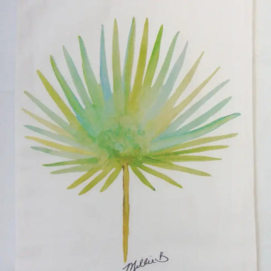 Watercolor Palm Frond Flour Sack Towel
