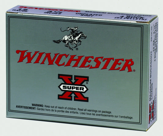 Winchester XB124 Super-X Shotgun Ammo 12 GA, 2-3/4 in, 4B, 27 Pellets, 1325 fps, 5 Rounds, Boxed