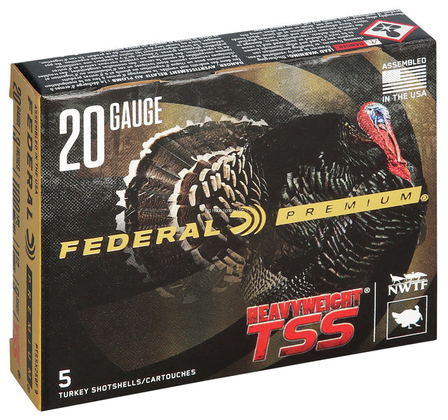 Federal PTSSX259F 9 Heavyweight TSS Turkey Shotshell 20 GA, 3", 1-1/2oz, #9, 1100fps, 5 Rnd per Box