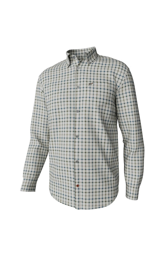 Southern Point Youth Hadley Luxe Long Sleeve Button Down, Burton Check - Mallard