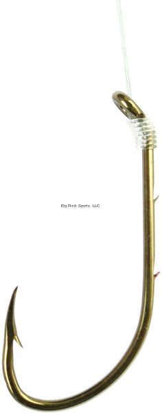 Eagle Claw 139H-2 Baitholder Snelled Hook, Size 2, 2 Sliced Shank, Offset, Down Eye, Bronze, 6 per Pack