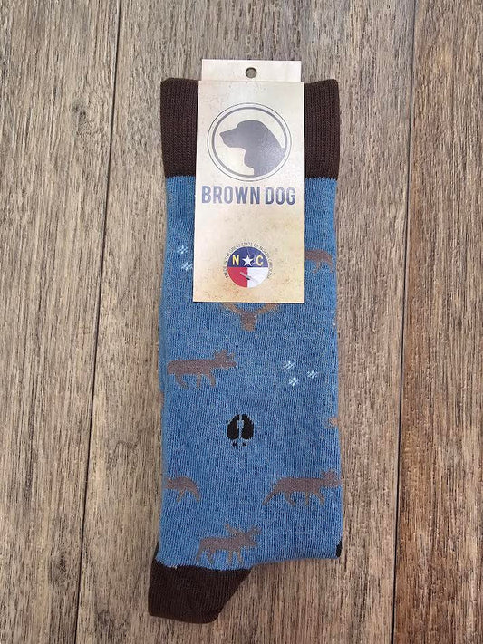 Brown Dog Hosiery Moose, Bluestone