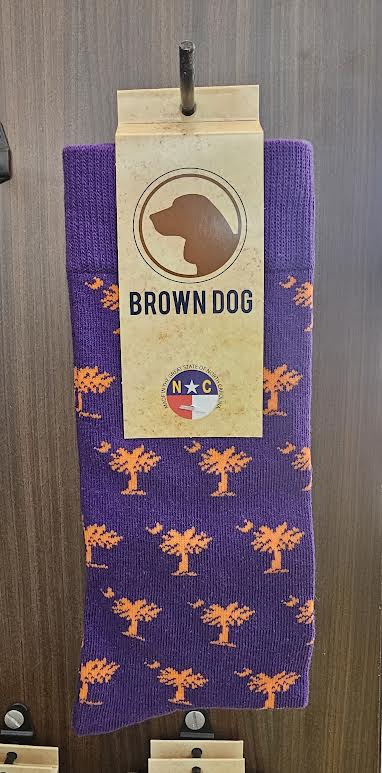 Brown Dog  Hosiery Palmetto Purple/ Orange Crew Socks