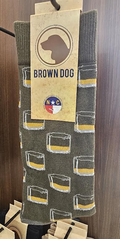 Brown Dog  Hosiery Neat- Sage Crew Socks