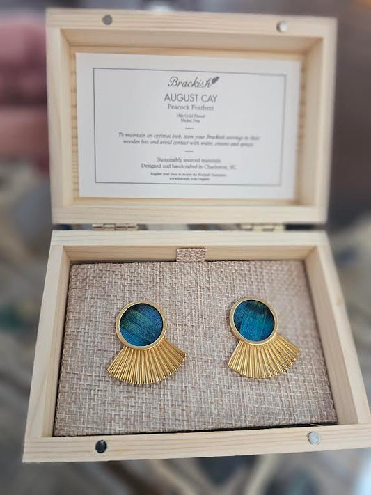 BRACKISH AUGUST CAY LARGE FAN GOLD EARRING