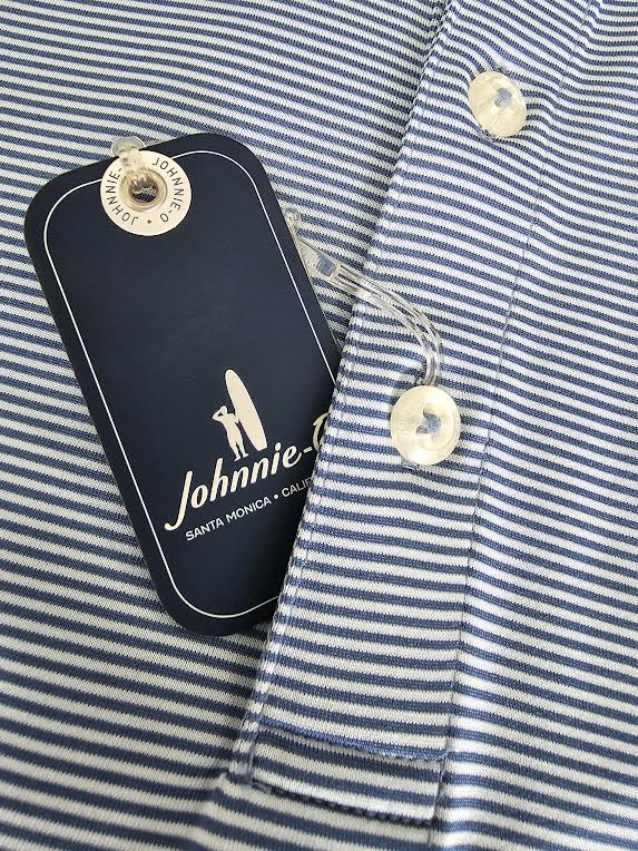 johnnie-O Performance Jersey Polo - Lyndonn Stripe, Kona Lake
