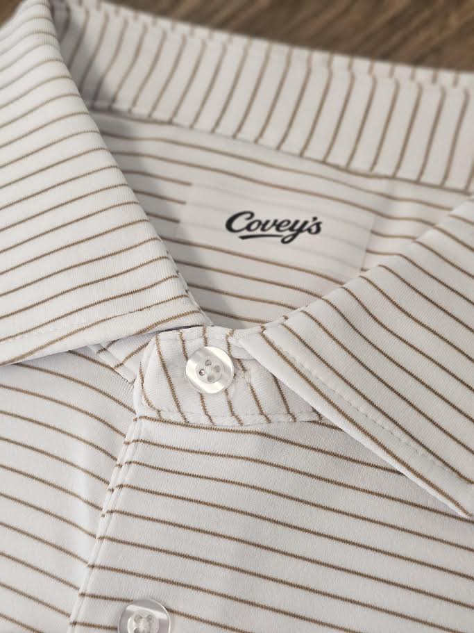 Covey's The Mill Polo, White/Khaki