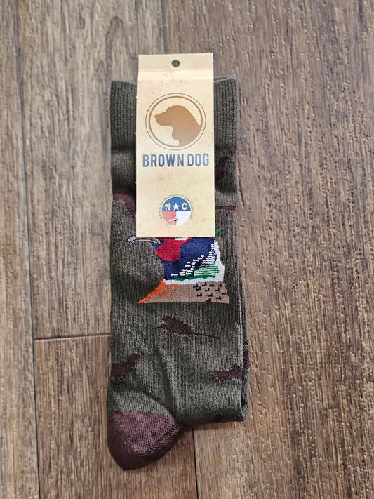 Brown Dog Hosiery Pheasant Head, Sage