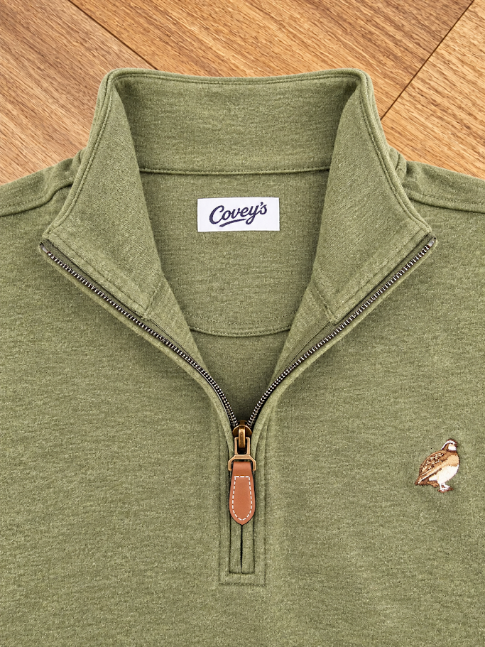 Covey's The Hermitage 1/4 Zip Mock Vest, Olive