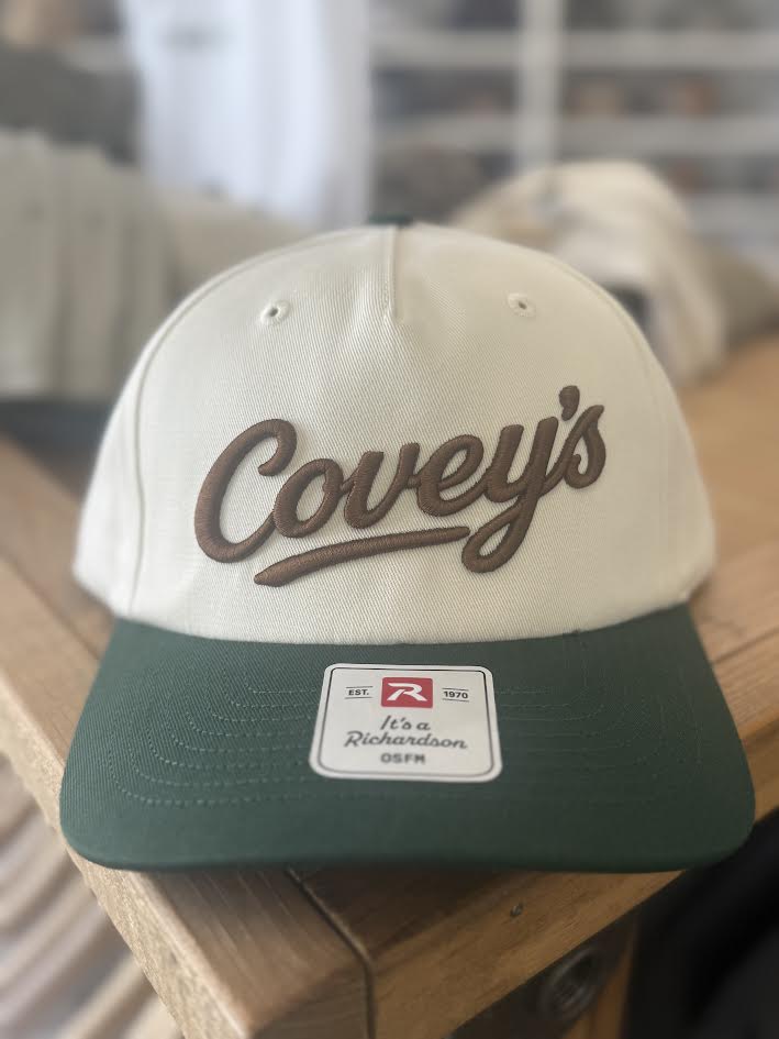 Covey's Logo Hat, Cream/ Dark Green