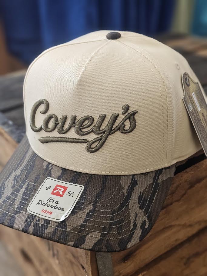 Covey's Logo Hat, Champ Combination Cream/Mossy Oak Bottomland
