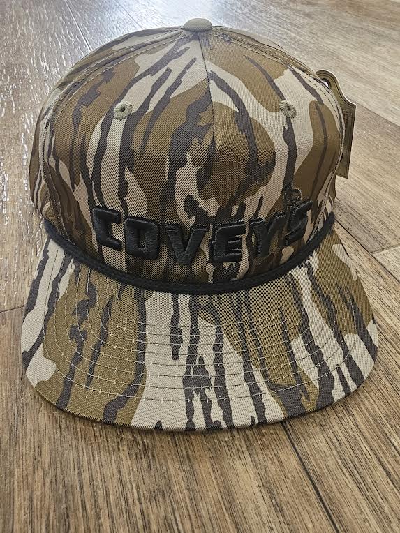 Covey's Logo Hat, Mossy Oak Bottomland with Black Rope
