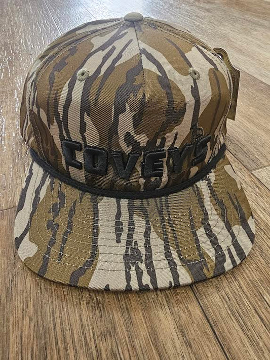 Covey's Logo Hat, Mossy Oak Bottomland with Black Rope