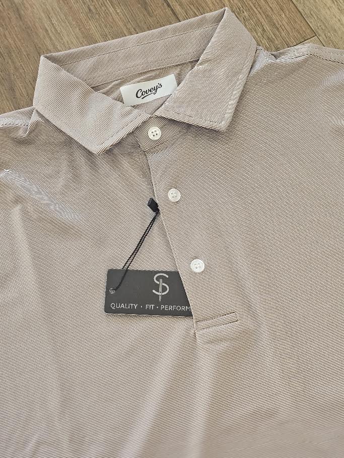 Covey's The Tombfield Polo, Khaki/ White