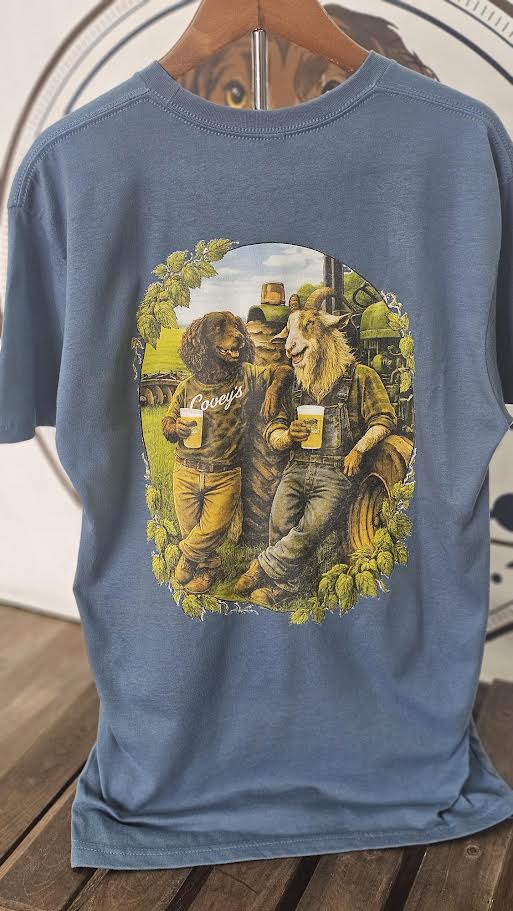 Covey's Greener Pastures T-shirt, Blue Jean