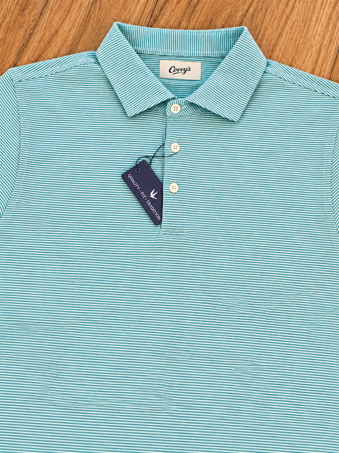 Covey's Knotty Pine Polo, Lime/Seablue