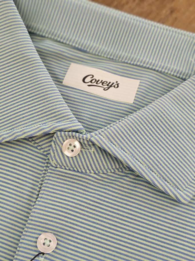 Covey's Knotty Pine Polo, Lime/Seablue