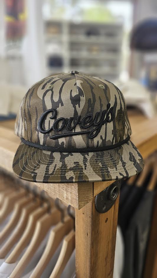 Covey's Logo Hat, Mossy Oak Bottomland w/ Black Rope