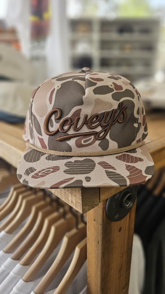 Covey's Logo Hat, Harvest Duck Camo w/ Light Brown Rope