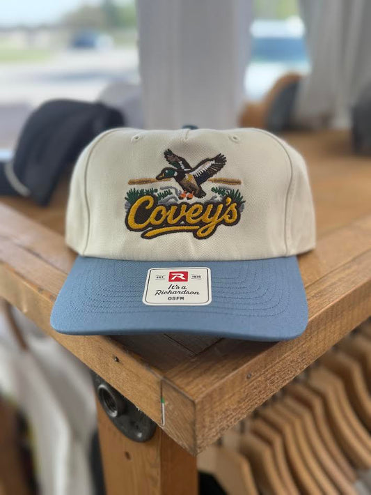 Covey's Vintage Duck Hat, Cream/ Light Denim