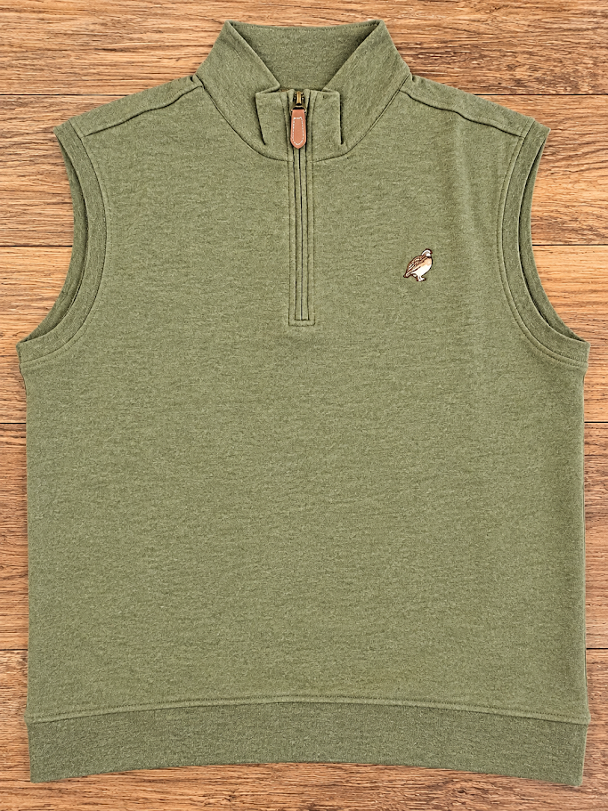 Covey's The Hermitage 1/4 Zip Mock Vest, Olive