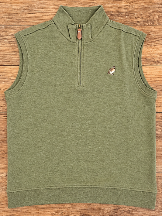 Covey's The Hermitage 1/4 Zip Mock Vest, Olive
