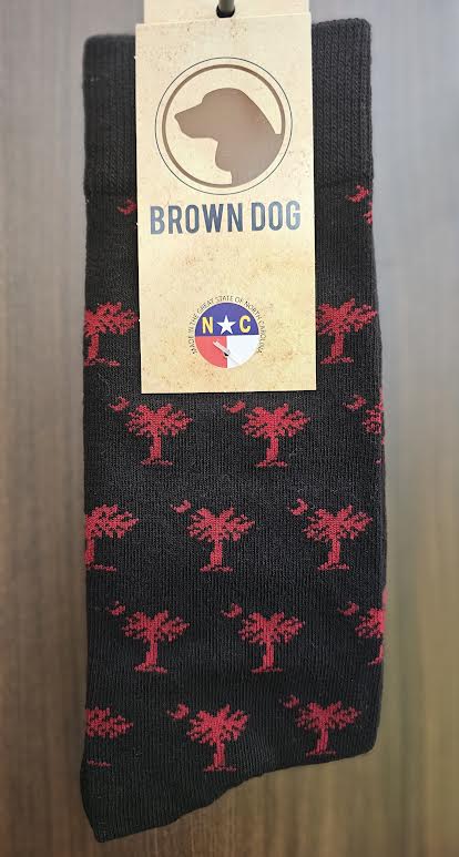 Brown Dog  Hosiery  Palmetto Black/ Tibetan Red Crew Sock