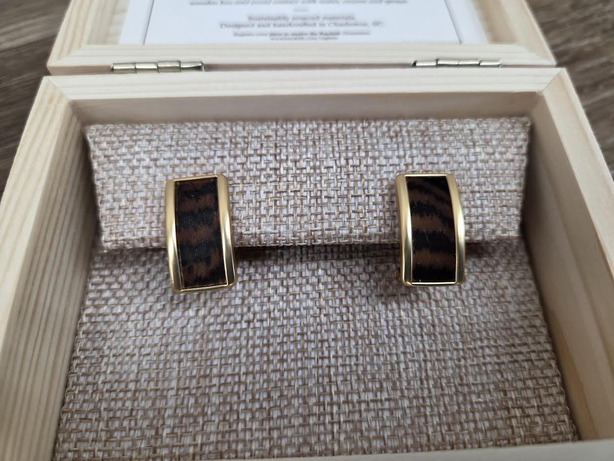 Brackish Sienna Rectangle Stud Earring Gold