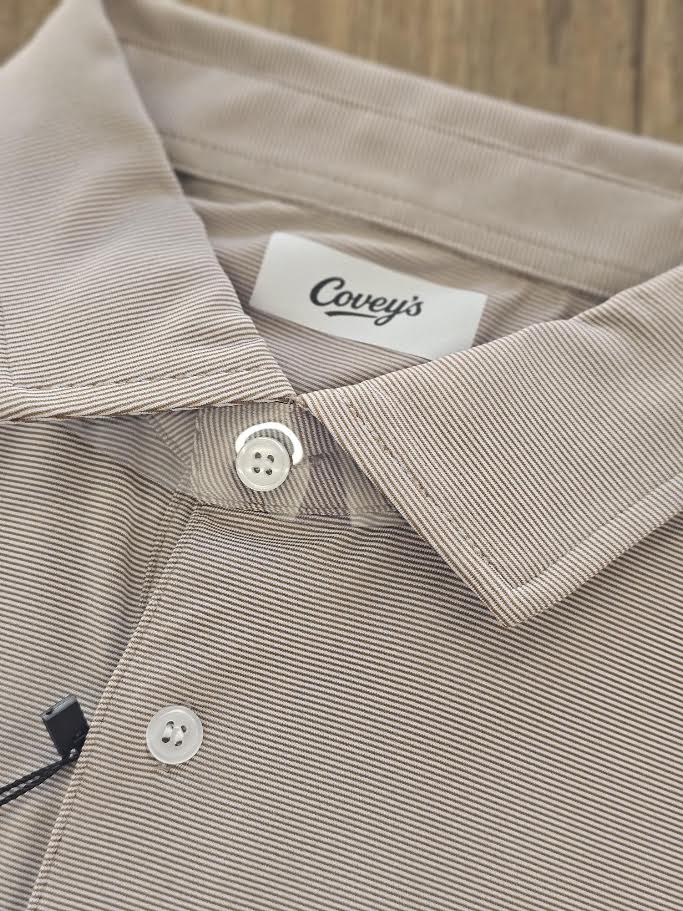 Covey's The Tombfield Polo, Khaki/ White