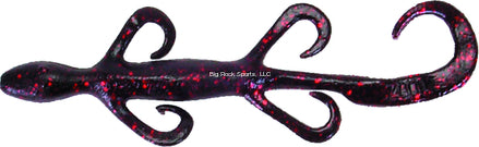 Zoom Lizard 6" 9pk Black & Red Glitter