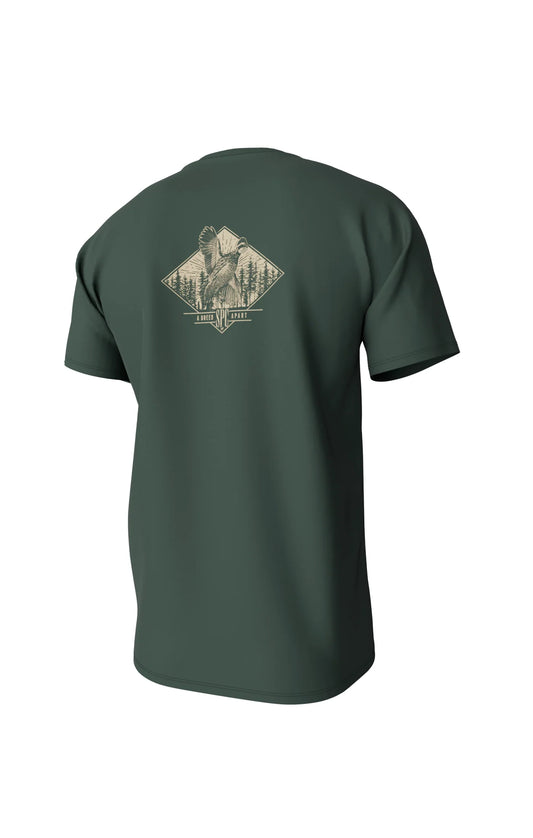 Southern Point Diamond Quail Short Sleeve Pocket Tee, Duck Green