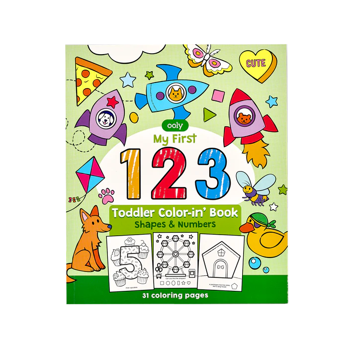 OOLY 123: Shapes + Numbers Toddler Coloring Book