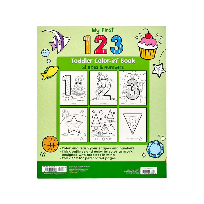 OOLY 123: Shapes + Numbers Toddler Coloring Book