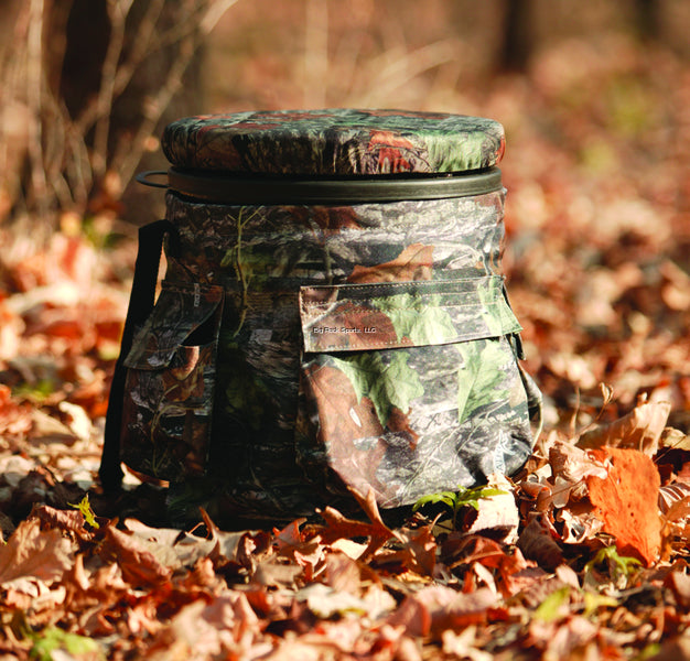 Muddy Sportsman's Bucket, 5 Gallon Pail, Camo Cushioned Swivel Seat, Camo Pail Cover with Pockets & Carry Strap