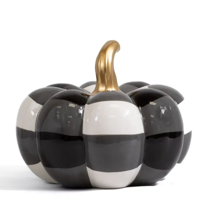 Jodie Pumpkin Décor White/Black 8.5x6.5