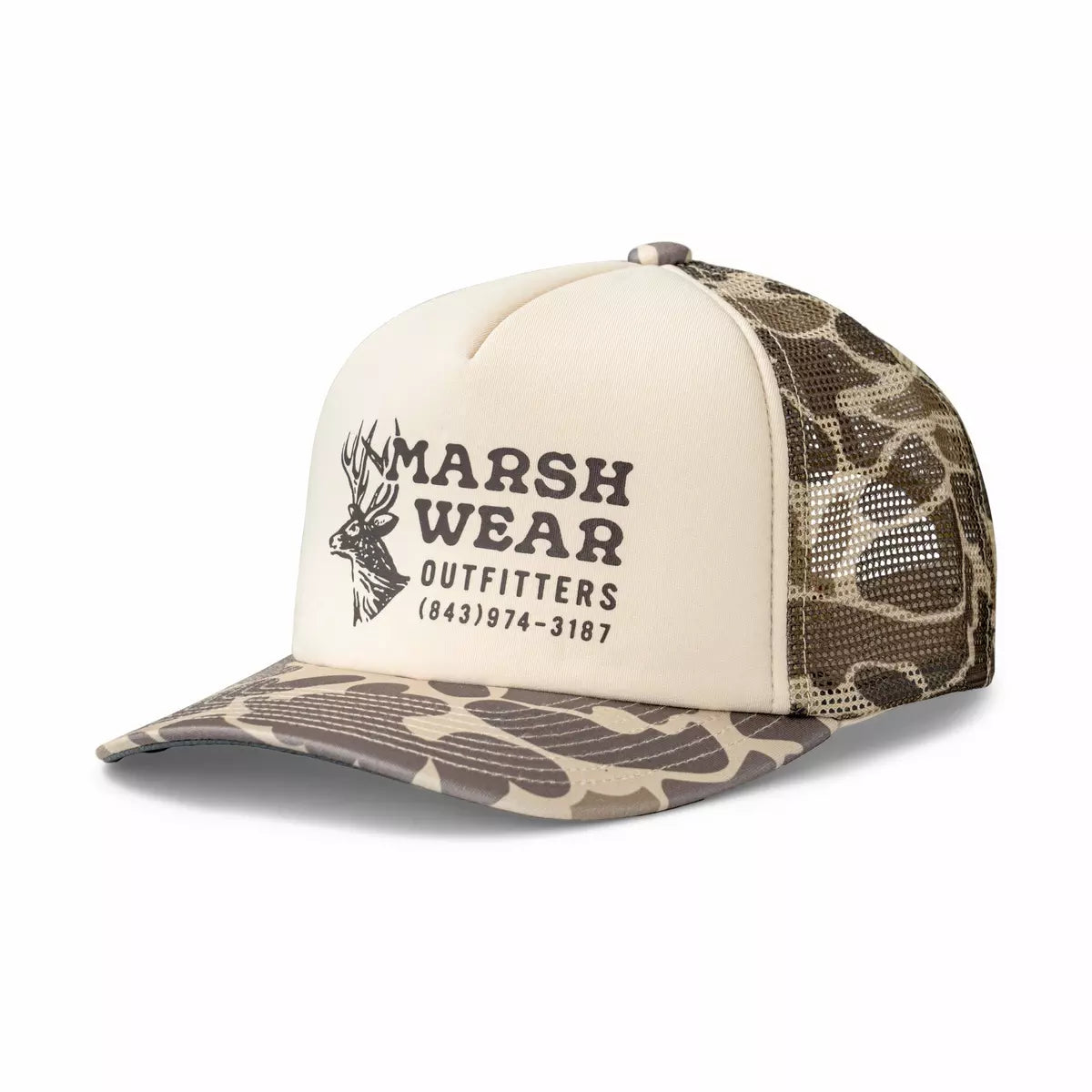 Marsh Wear Outfitter Snapback Hat, Khaki Mallard