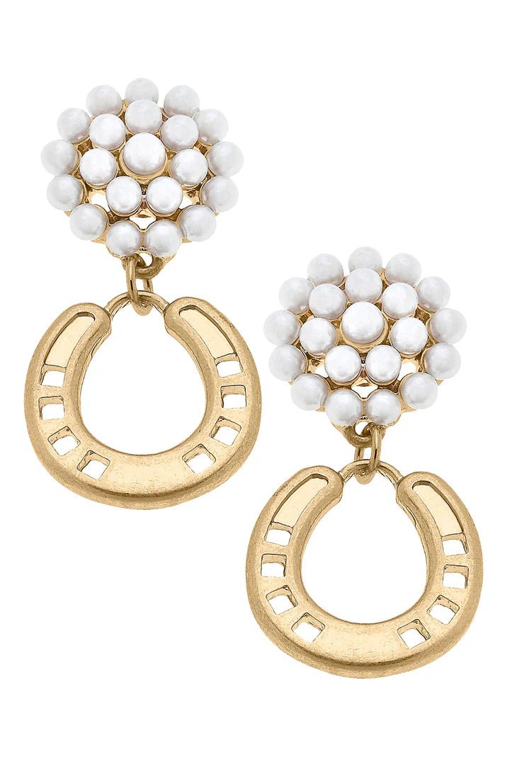 Canvas Clyde Pearl Cluster Horseshoe Earrings