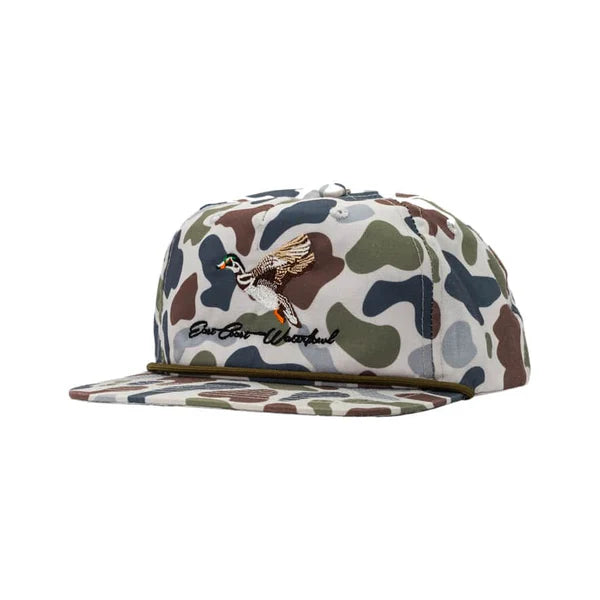 East Coast Waterfowl Embroidered Woodie Rope Snapback- Cool Brackish