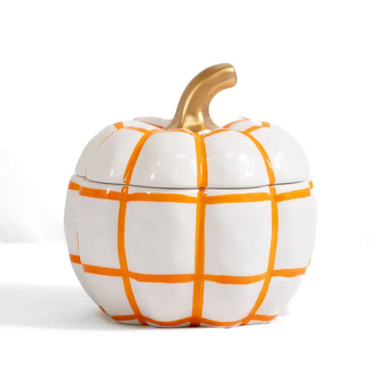 Monica Pumpkin Candy Dish White/Orange 6x6