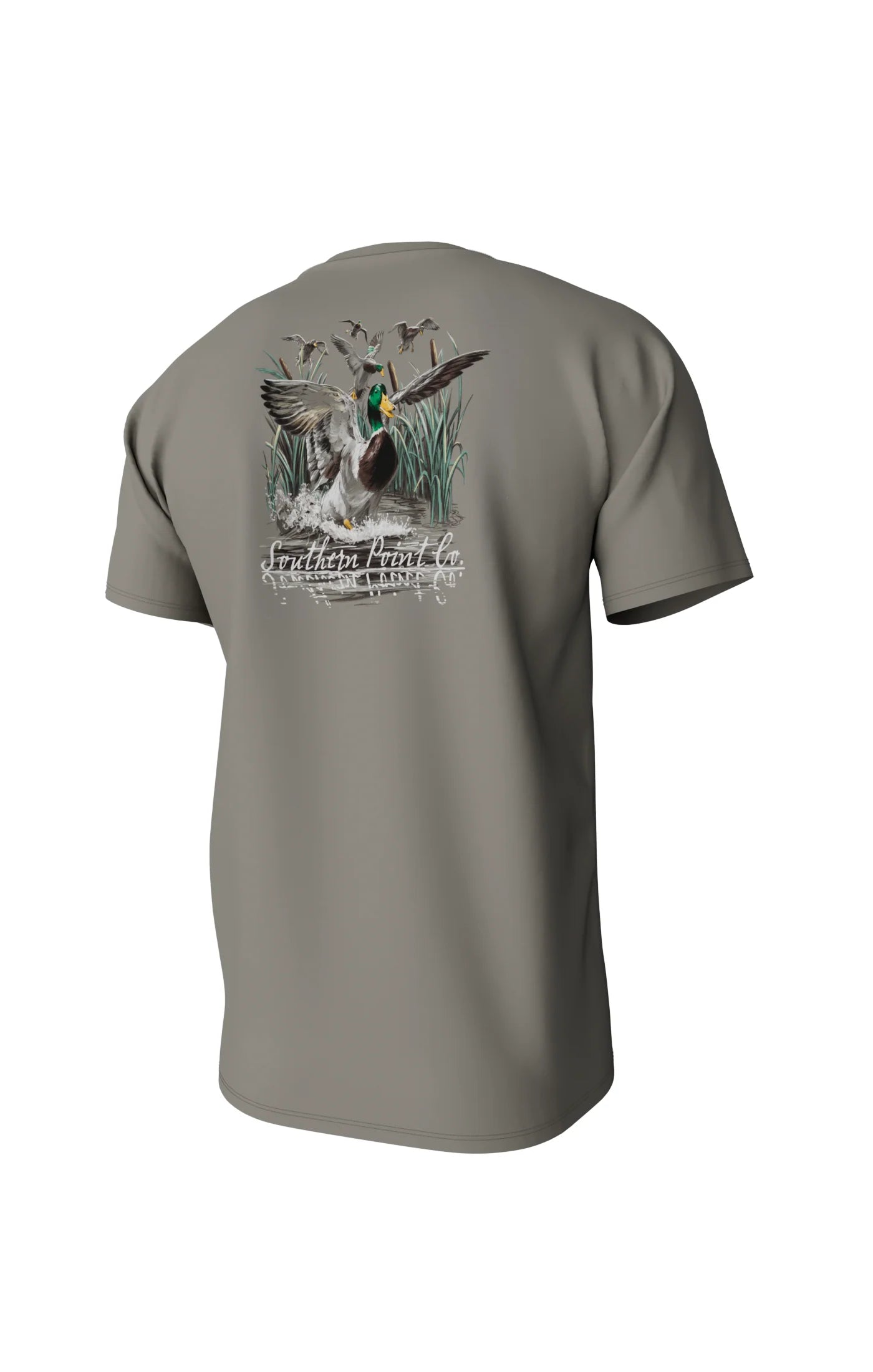 Southern Point Cupped Ducks Short Sleeve Pocket Tee, Laurel Oak